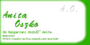 anita oszko business card